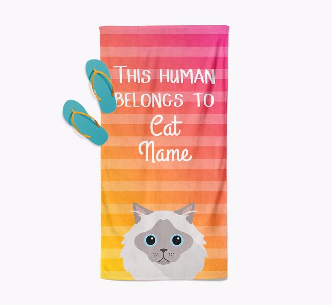 'This Human Belongs to...' - Personalised {breedFullName} Towel | Yappy.com